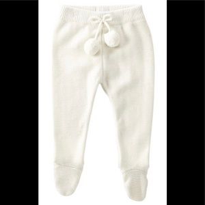 NWT Mudpie White/Cream Footed Pom-Pom Pants